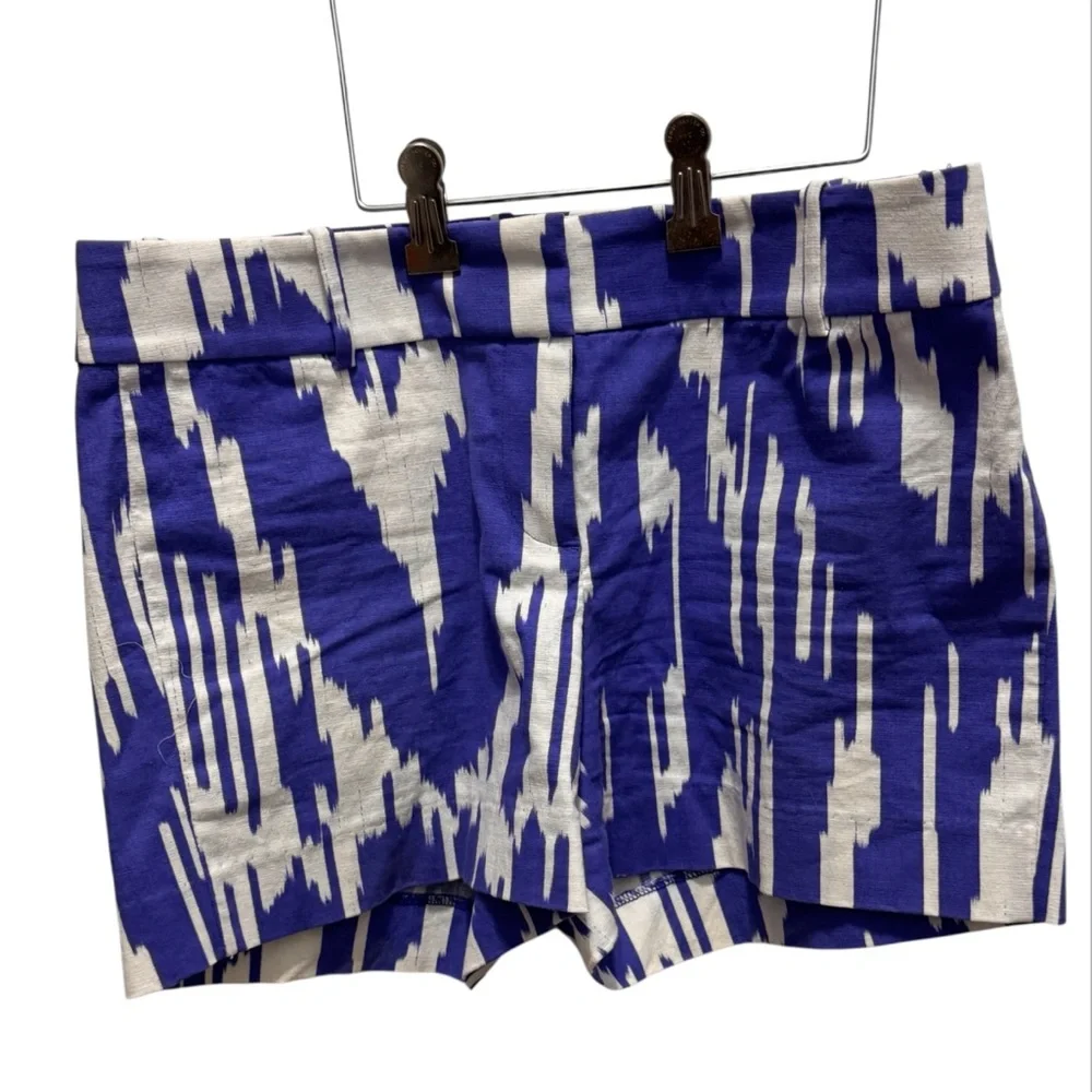 J. Crew Blue and White Abstract Shorts size 2